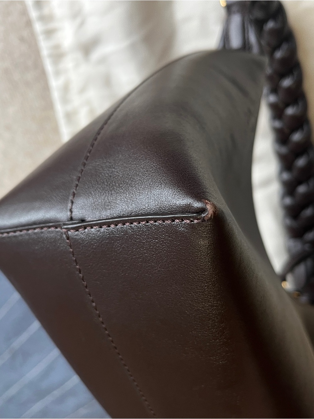 Altuzarra Dark Brown Braided-Handle Leather Shoulder Bag - Picture 9 of 9